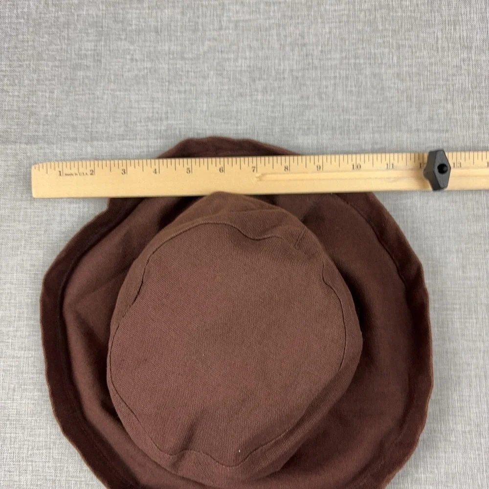 Scala Collezione Hat Bucket Brown Cotton Canvas Sun Adjustable Womens One Size